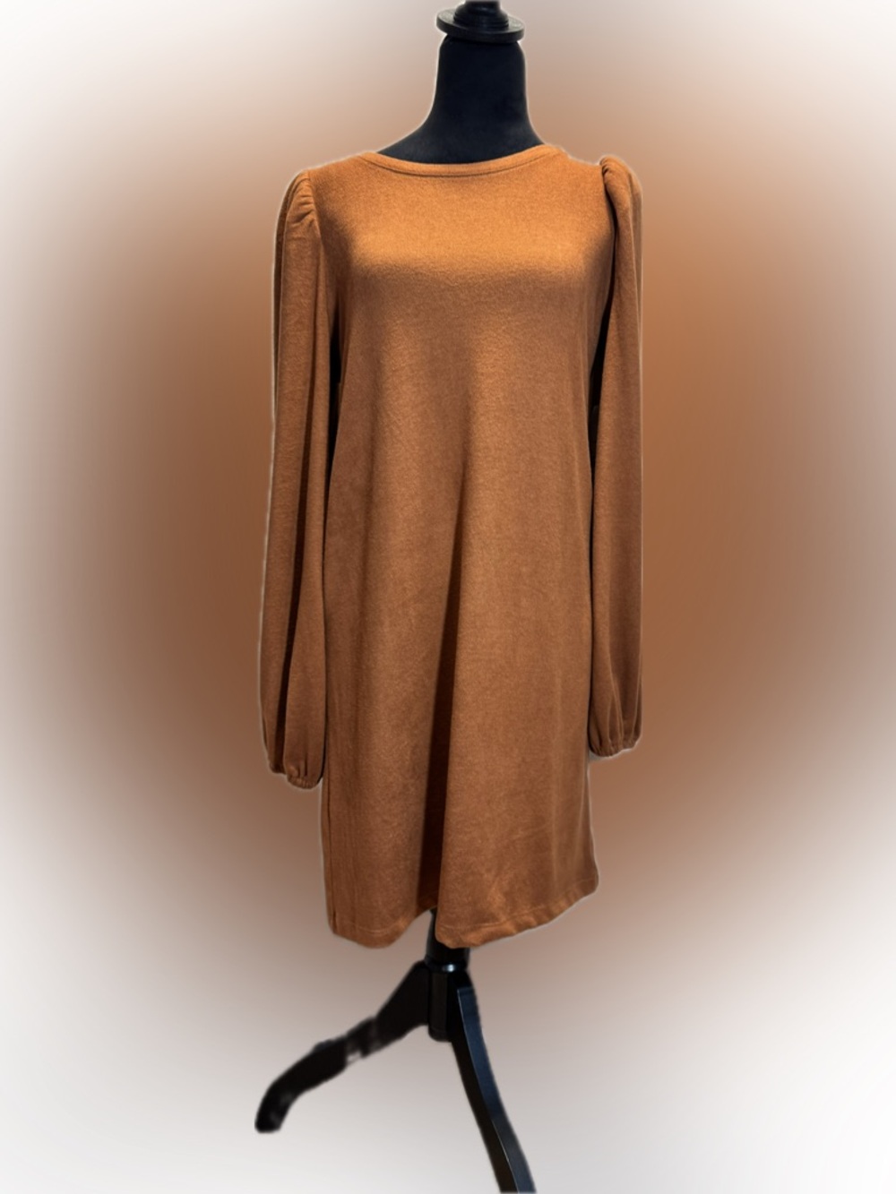 Nine West Rust Orange Balloon Sleeve Sweater Dress M nwt see note on flaw